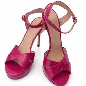 Stuart Weitzman‎ Pink Patent Leather Strappy Heels 🌸 Glam, Party, Wedding